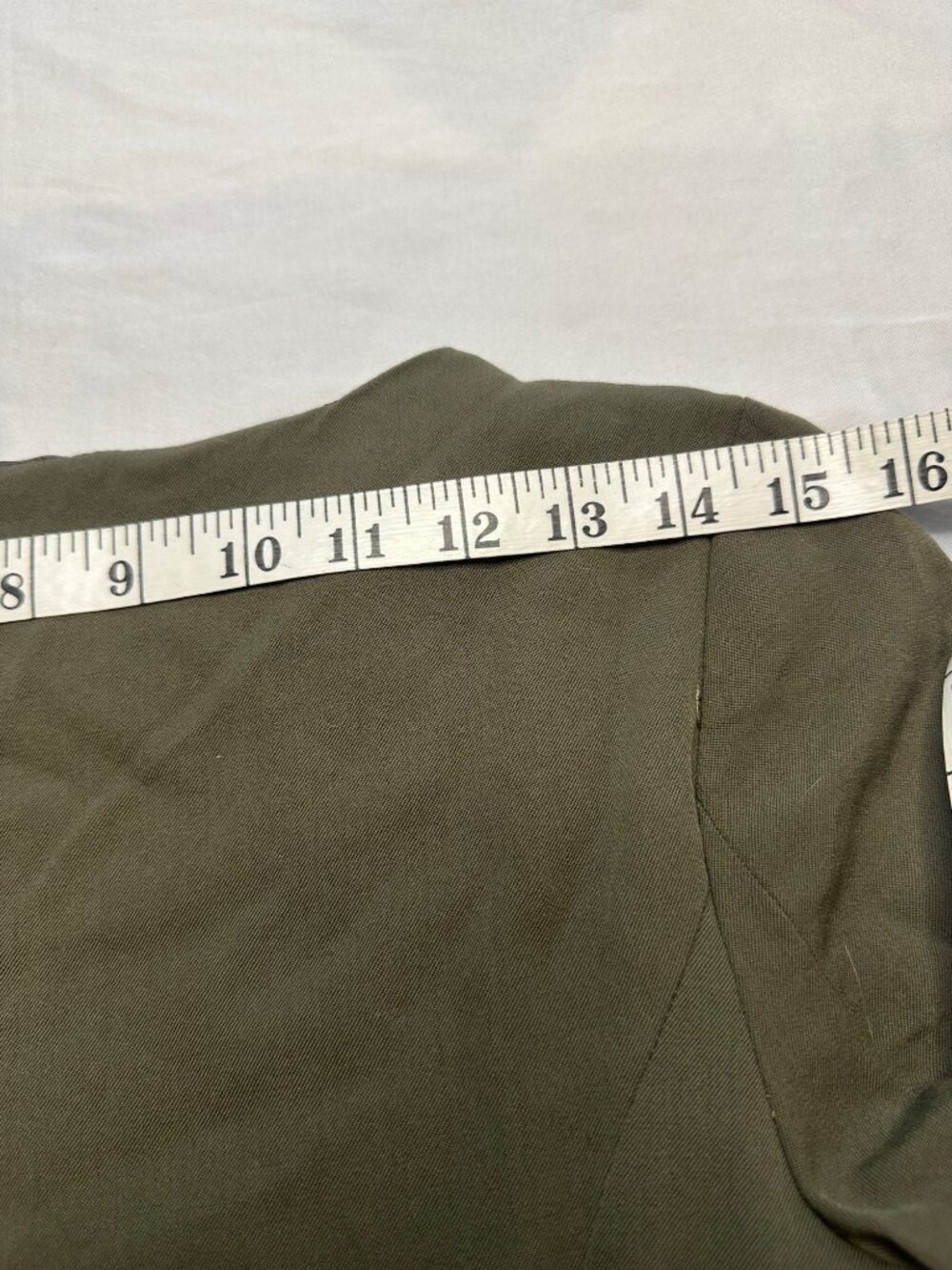 Vintage Pendleton 100% Wool Womens Olive Green Asymmetrical Button Midi Dress (6 - Picture 10 of 12